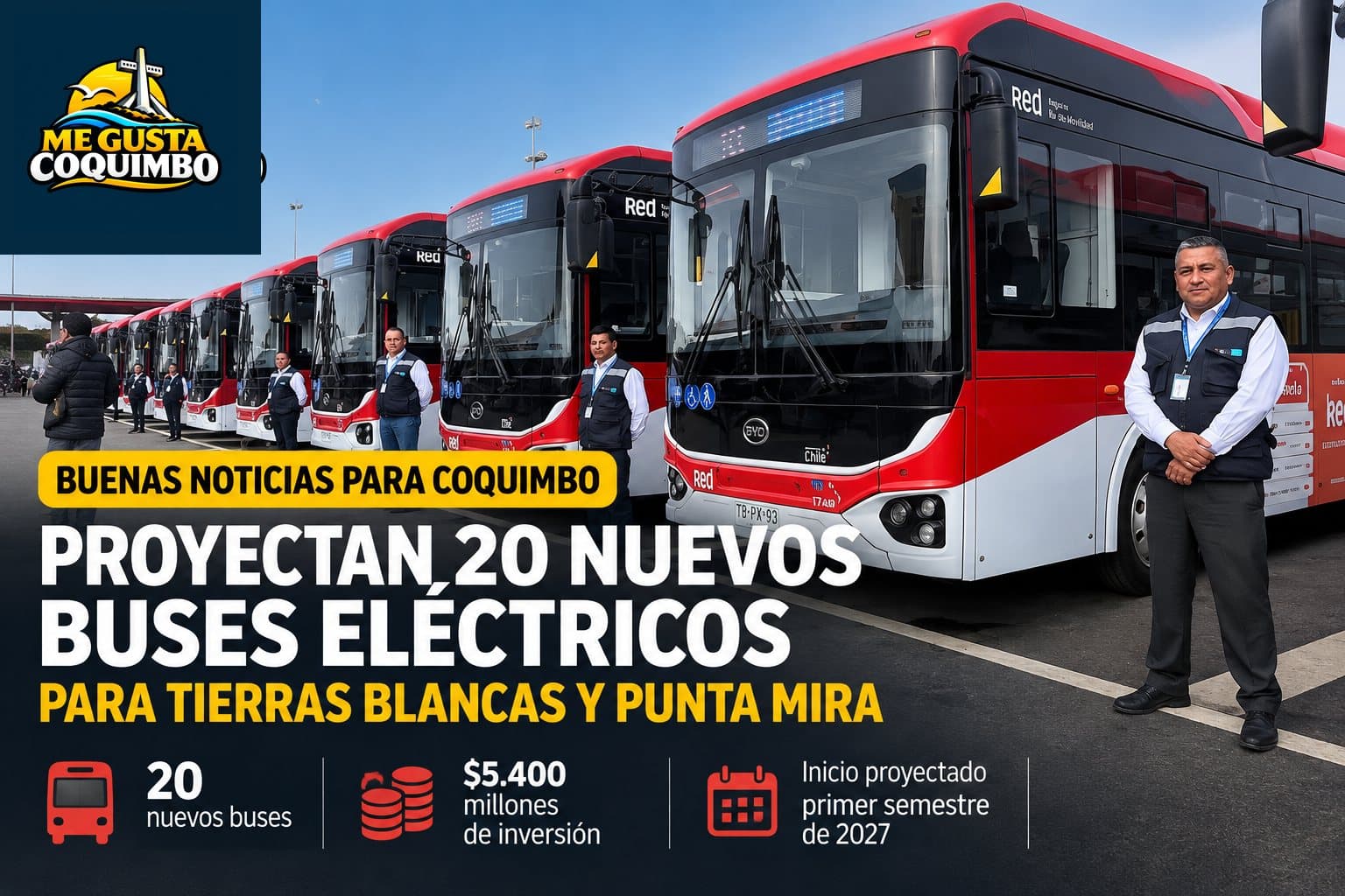 Aprueban recursos para 20 buses eléctricos hacia Tierras Blancas y Punta Mira Norte: operarían en 2027